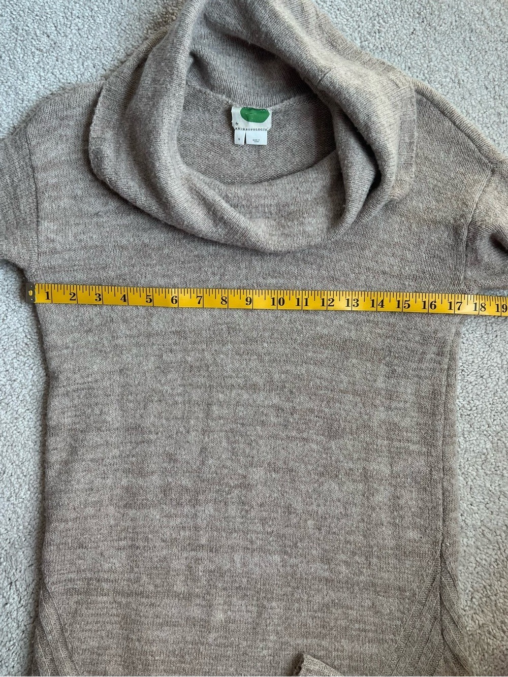 Anthropologie Beige Sonoran Cowl Turtleneck Sweater Dress - Picture 6 of 7